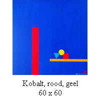 Kobalt, rood, geel